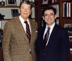 Tom Ogden with president Ronald Reagan